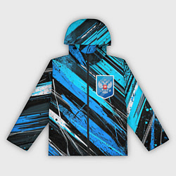 Женская ветровка Герб России на абстрактном синем фоне