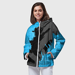 Ветровка с капюшоном женская Extreme blue, цвет: 3D-белый — фото 2