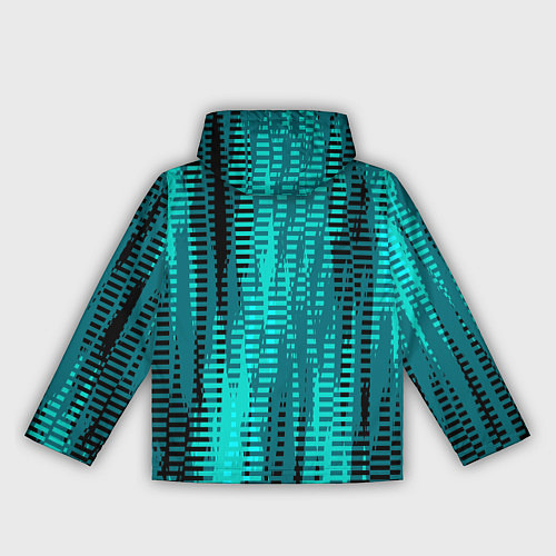 Женская ветровка Бирюзовый абстрактные полосы / 3D-Черный – фото 2