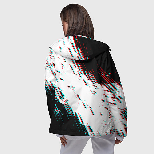 Женская ветровка Glitch effect / 3D-Черный – фото 4