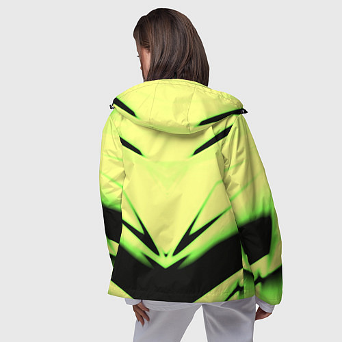 Женская ветровка Geometry stripes кислотный стиль / 3D-Черный – фото 4