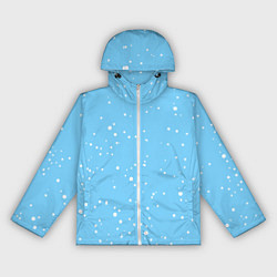 Ветровка с капюшоном женская Снежинки на нежно голубом, цвет: 3D-белый