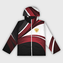 Ветровка с капюшоном женская Униформа Россия - бордовая, цвет: 3D-белый