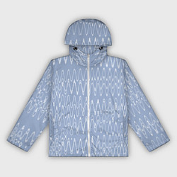 Ветровка с капюшоном женская Кривые линии серо-голубой, цвет: 3D-белый
