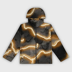 Ветровка с капюшоном женская Электрический удар молнии паттерн, цвет: 3D-черный