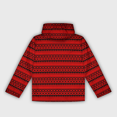 Женская ветровка Чёрно-красный норвежский узор / 3D-Черный – фото 2