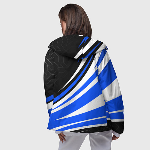 Женская ветровка BMW M - синие волны / 3D-Черный – фото 4