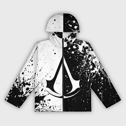 Ветровка с капюшоном женская Assasins Creed - black and white, цвет: 3D-черный