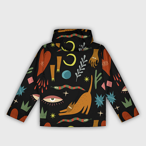 Женская ветровка Мистический лес с одноглазым котом / 3D-Белый – фото 2