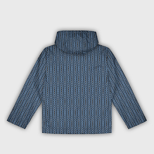 Женская ветровка Серо-синий текстурированные полосы / 3D-Черный – фото 2