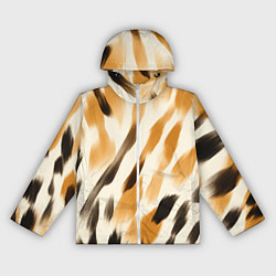 Ветровка с капюшоном женская Акварельные полосы, цвет: 3D-белый