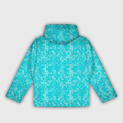 Женская ветровка Бело-голубой паттерн квадратики / 3D-Черный – фото 2