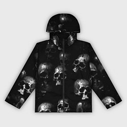 Ветровка с капюшоном женская Черепа с подтеками, цвет: 3D-черный