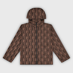 Ветровка с капюшоном женская Чёрный в персиковый узор текстурированный, цвет: 3D-черный