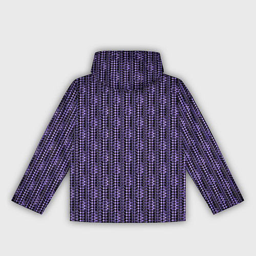 Женская ветровка Чёрно-фиолетовый текстурированный узор / 3D-Черный – фото 2