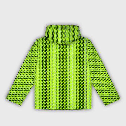 Женская ветровка Ярко-зелёный в маленькие чёрные полоски / 3D-Черный – фото 2