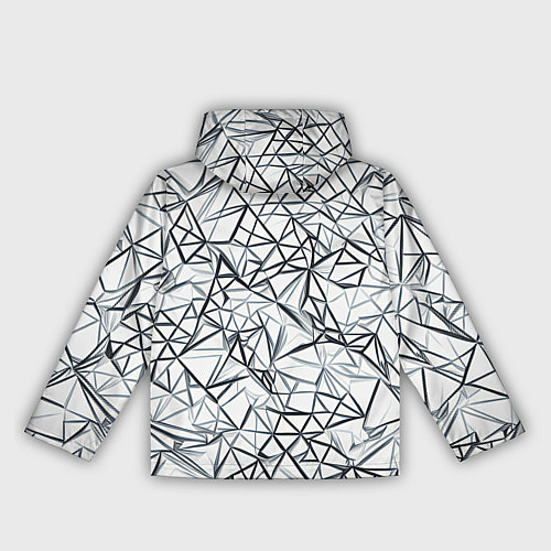 Женская ветровка Чёрные хаотичные линии на белом фоне / 3D-Белый – фото 2