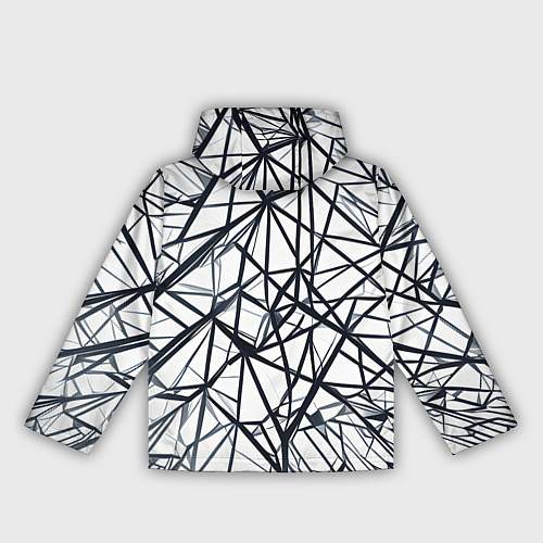 Женская ветровка Чёрные хаотичные линии на белом фоне / 3D-Черный – фото 2