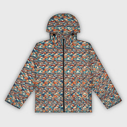 Ветровка с капюшоном женская Горный паттерн, цвет: 3D-черный
