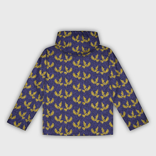 Женская ветровка Золотые совы на фиолетовом - паттерн / 3D-Белый – фото 2