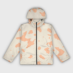 Ветровка с капюшоном женская Бежевый пятнистый паттерн, цвет: 3D-черный