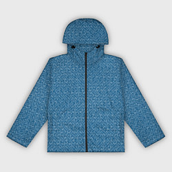 Ветровка с капюшоном женская Морской синий волнистый текстурированный, цвет: 3D-черный