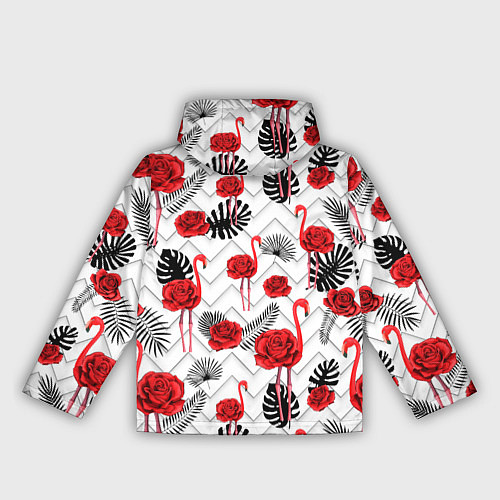 Женская ветровка Фламинго с розой / 3D-Белый – фото 2
