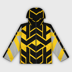 Ветровка с капюшоном женская Жёлтые полосы на чёрном фоне, цвет: 3D-черный
