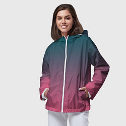 Ветровка с капюшоном женская Абстрактный градиент, цвет: 3D-белый — фото 2