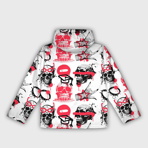 Женская ветровка Текстурные черепа / 3D-Черный – фото 2