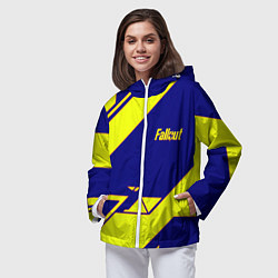 Ветровка с капюшоном женская Fallout film geometry, цвет: 3D-белый — фото 2