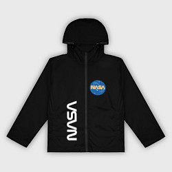 Ветровка с капюшоном женская NASA logo usa space, цвет: 3D-черный