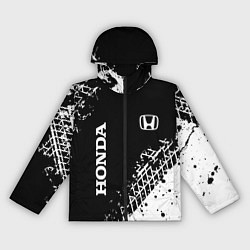 Ветровка с капюшоном женская Хонда: следы от шин, цвет: 3D-черный