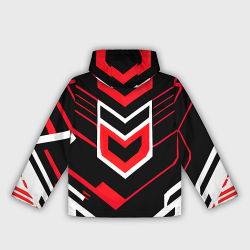 Женская ветровка Полосы и красно-белый шестиугольник / 3D-Черный – фото 2