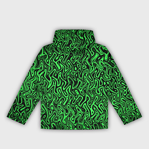 Женская ветровка Чёрно-зелёный абстрактный узор / 3D-Черный – фото 2