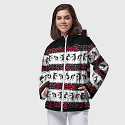 Ветровка с капюшоном женская Кокопелли индейцев хайда, цвет: 3D-белый — фото 2