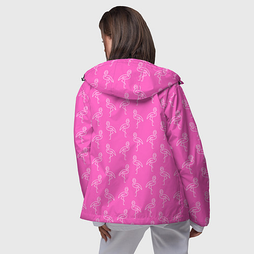 Женская ветровка Пара розовых фламинго / 3D-Черный – фото 4