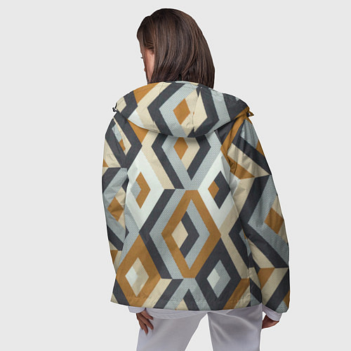 Женская ветровка Ромбы эскада / 3D-Черный – фото 4