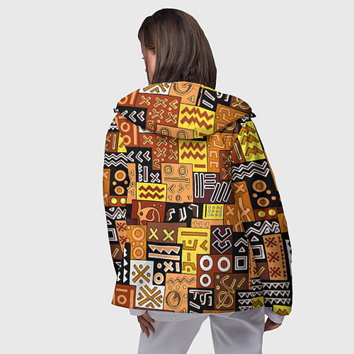 Женская ветровка Африканские этнический коллаж / 3D-Черный – фото 4