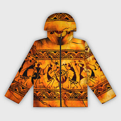 Ветровка с капюшоном женская Африканские наскальные рисунки, цвет: 3D-черный
