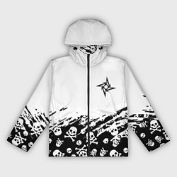 Ветровка с капюшоном женская Металика черепа рок, цвет: 3D-черный