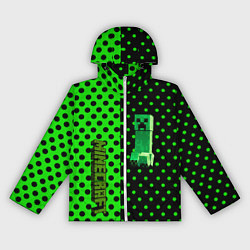 Ветровка с капюшоном женская Minecraft creeper pattern, цвет: 3D-белый