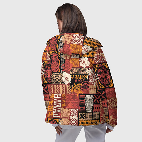 Женская ветровка Гавайские острова - райский уголок / 3D-Черный – фото 4