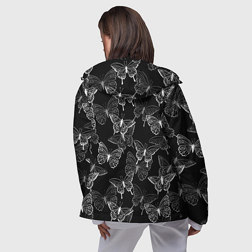 Женская ветровка Паттерн бабочки / 3D-Черный – фото 4
