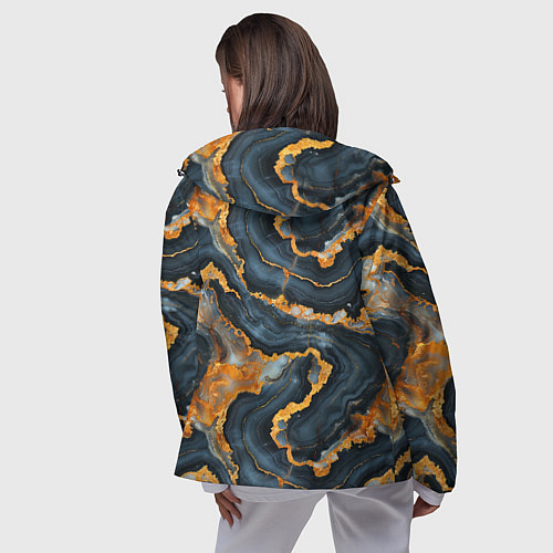 Женская ветровка Золотистый мрамор / 3D-Черный – фото 4