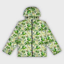 Ветровка с капюшоном женская Авокадо и брокколи, цвет: 3D-черный