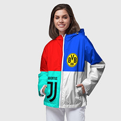 Ветровка с капюшоном женская Juventus x Borussia, цвет: 3D-белый — фото 2