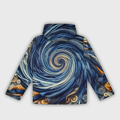 Женская ветровка Воронка из джинсы и пуговиц - нейросеть / 3D-Черный – фото 2