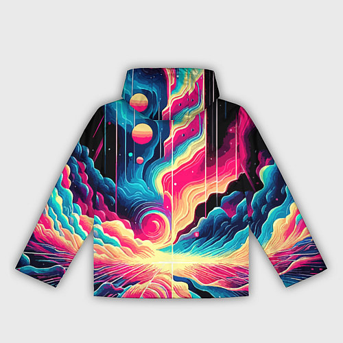 Женская ветровка Neon space fantasy - ai art / 3D-Белый – фото 2
