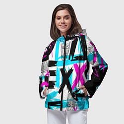 Ветровка с капюшоном женская Маска гопника, цвет: 3D-черный — фото 2